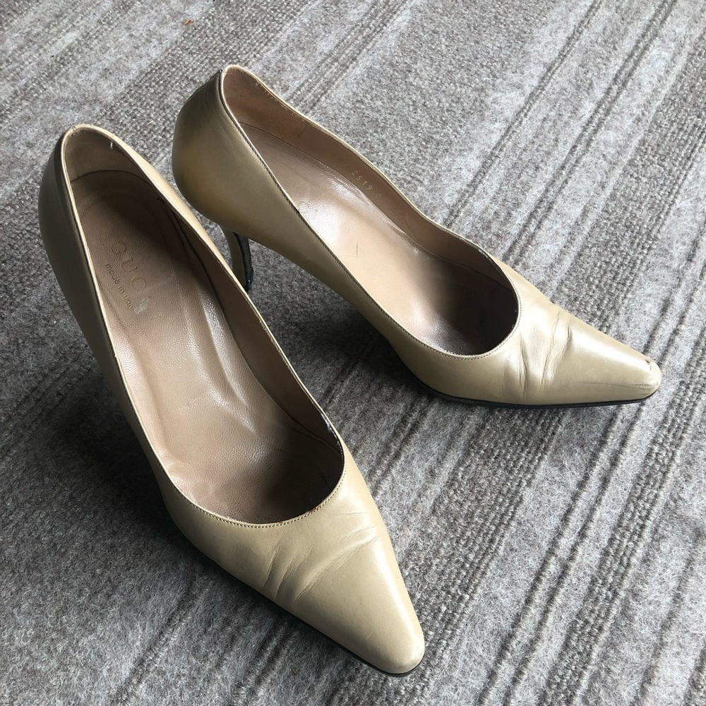 Vintage Gucci Leather High Heels, Gucci Shoes, Gucci Leather Shoes
